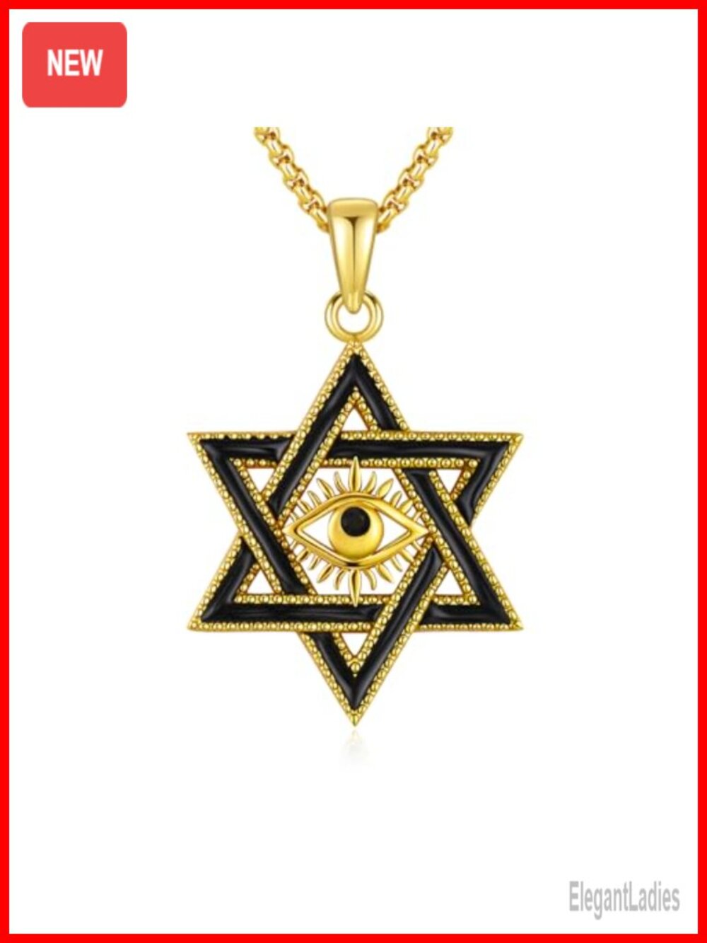 Star of David Necklace 925 Sterling Silver Evil Eye Pendant Jewish Jewelry